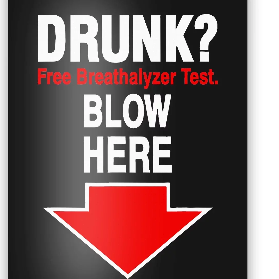 Drunk Free Breathalyzer Test Blow Here Poster