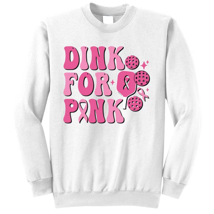 Dink For Breast Cancer Awareness Pickleball Ribbon Sweatshirt