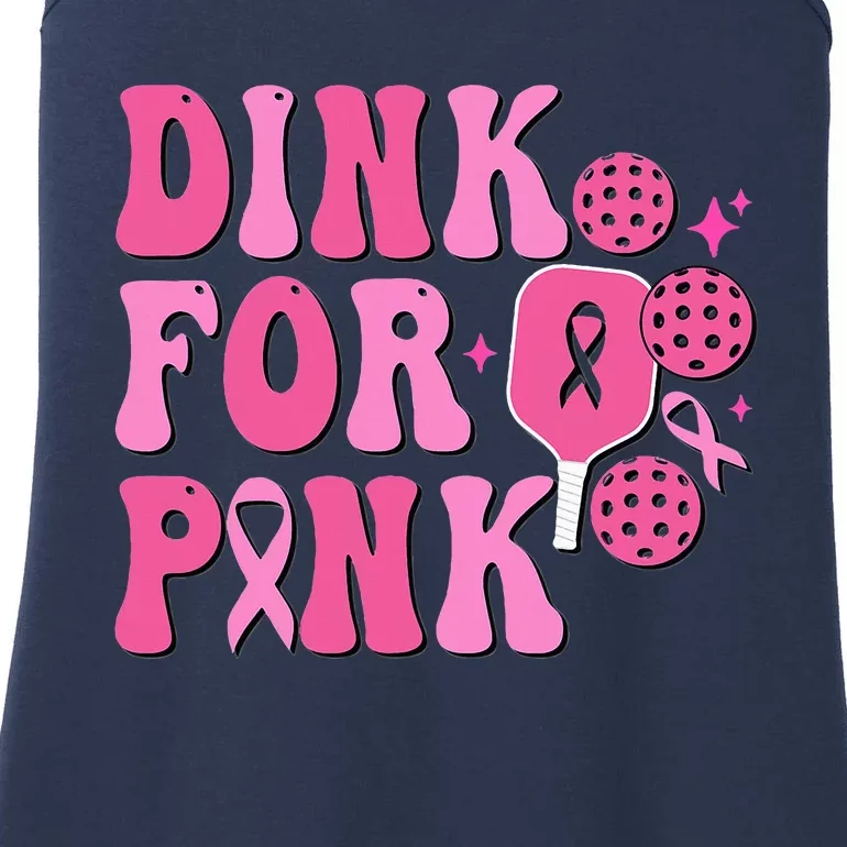 Dink For Breast Cancer Awareness Pickleball Ribbon Ladies Essential Tank