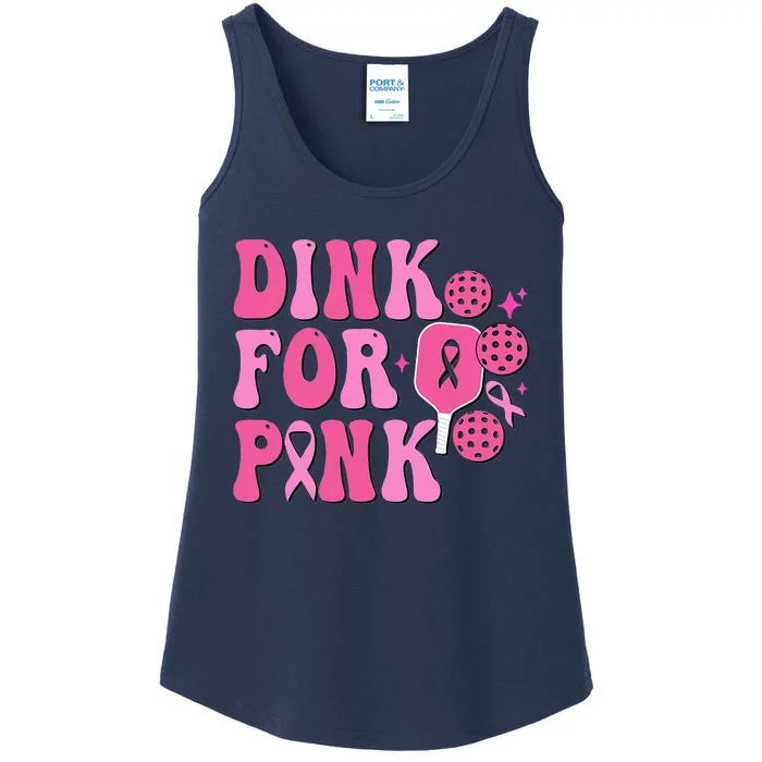 Dink For Breast Cancer Awareness Pickleball Ribbon Ladies Essential Tank