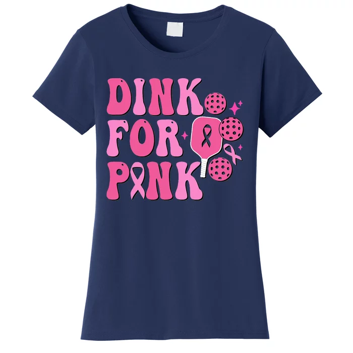 Dink For Breast Cancer Awareness Pickleball Ribbon Women's T-Shirt