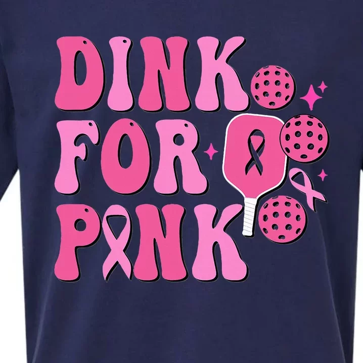 Dink For Breast Cancer Awareness Pickleball Ribbon Sueded Cloud Jersey T-Shirt