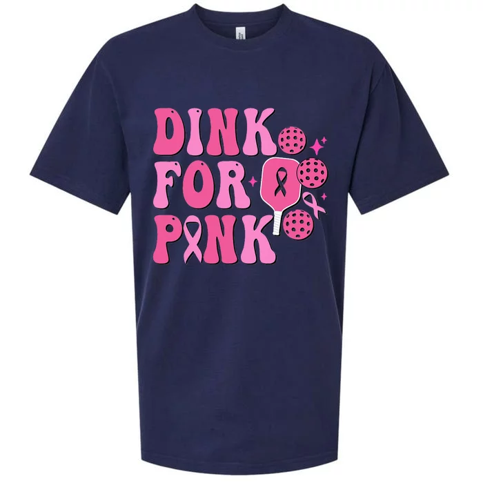 Dink For Breast Cancer Awareness Pickleball Ribbon Sueded Cloud Jersey T-Shirt