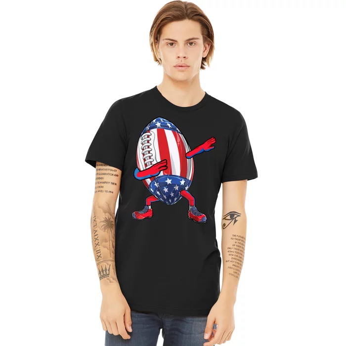 Dabbing Football Ball Vintage American Football 4th of July Premium T-Shirt