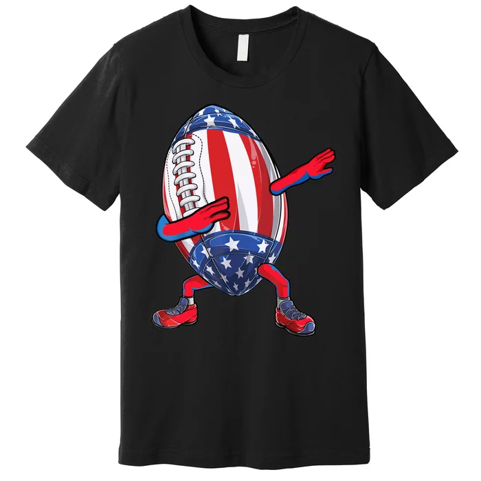 Dabbing Football Ball Vintage American Football 4th of July Premium T-Shirt