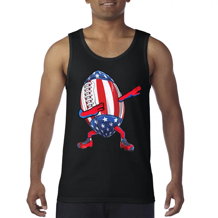 Dabbing Football Ball Vintage American Football 4th of July Tank Top