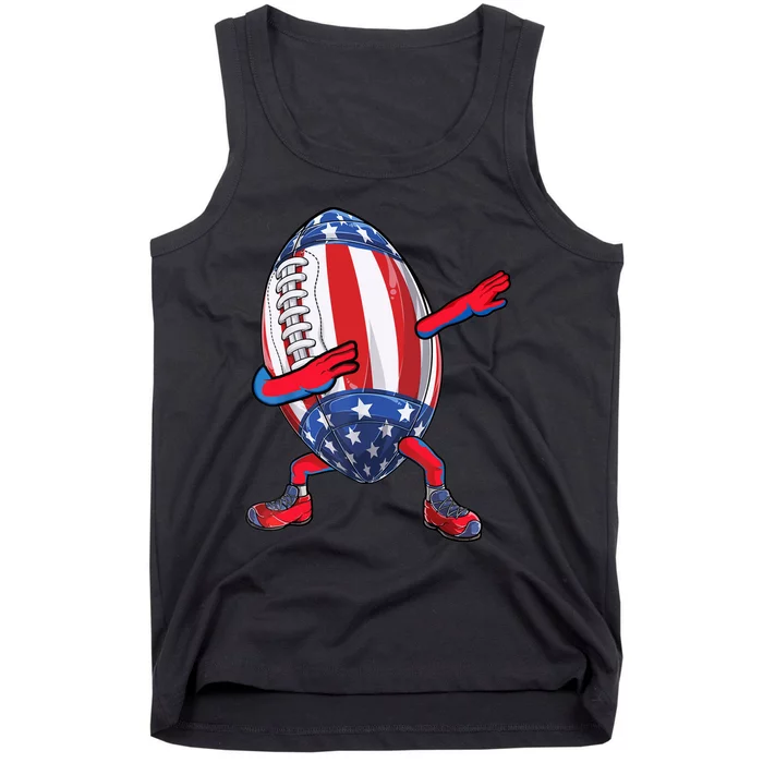 Dabbing Football Ball Vintage American Football 4th of July Tank Top