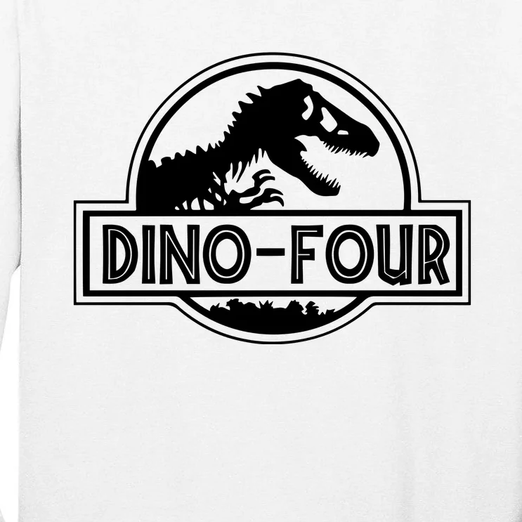 Dino Four Birthday Saurus Tall Long Sleeve T-Shirt