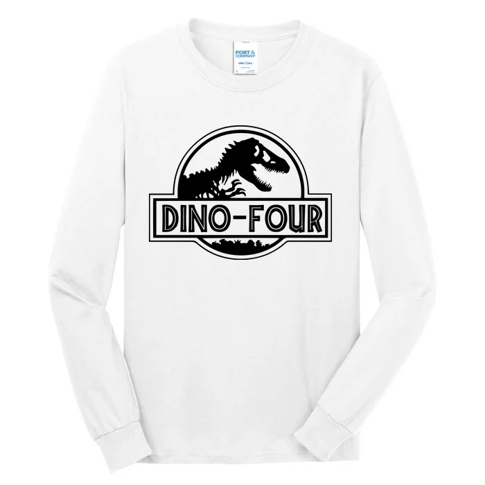 Dino Four Birthday Saurus Tall Long Sleeve T-Shirt