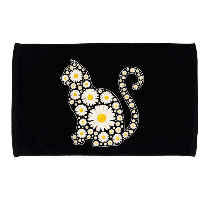 Daisy Flower Cat Mothers Day Daisy Flowers Lover Cat Mom Microfiber Hand Towel