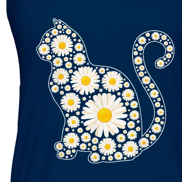 Daisy Flower Cat Mothers Day Daisy Flowers Lover Cat Mom Ladies Essential Flowy Tank