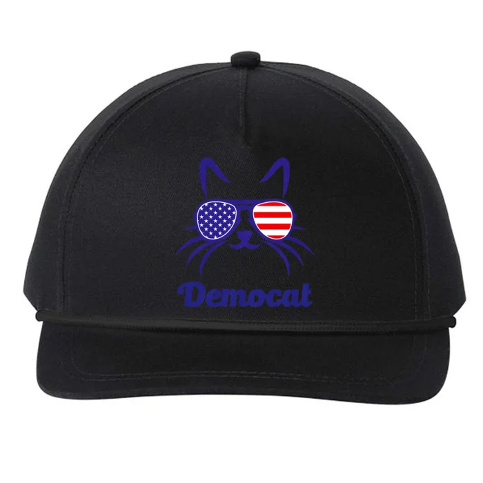 Democat Funny Cat Ladies For Kamala Snapback Five-Panel Rope Hat