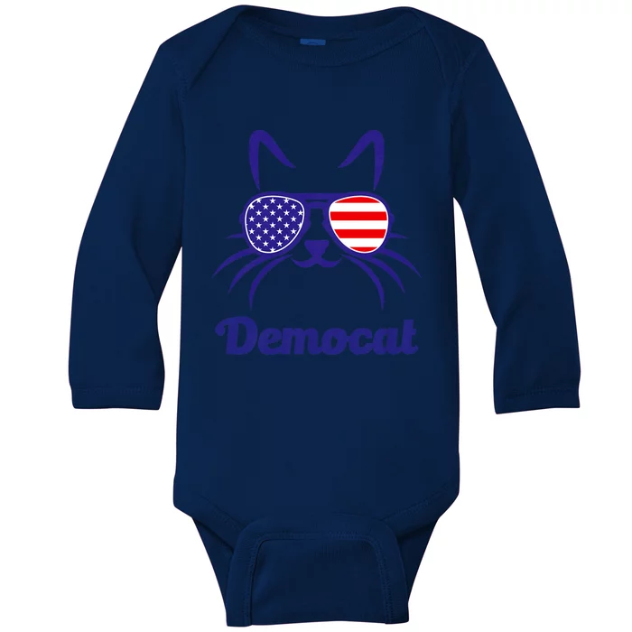 Democat Funny Cat Ladies For Kamala Baby Long Sleeve Bodysuit