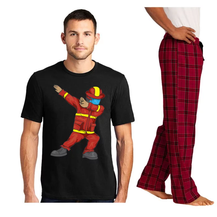 Dabbing Firefighter Cute Dancing Firefighter Gift Funny Gift Pajama Set