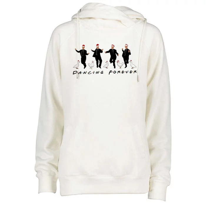 Dancing Forever Chandler Bing Christmas Friends Series Womens Funnel Neck Pullover Hood