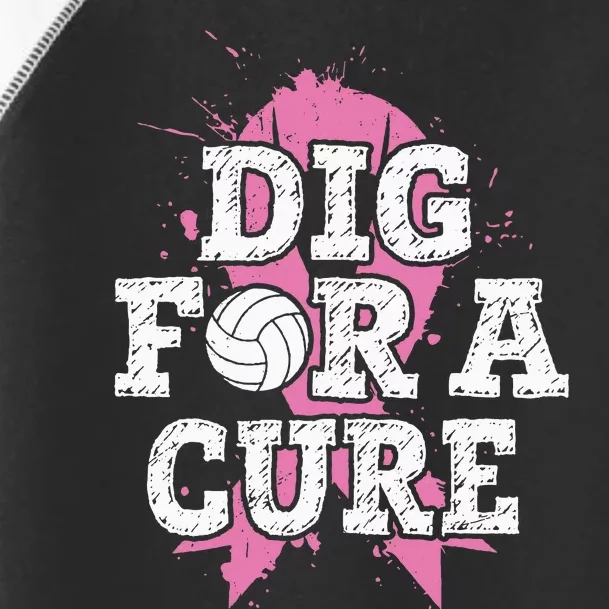 Dig For Cure Volleyball Breast Cancer Awareness Support Toddler Fine Jersey T-Shirt