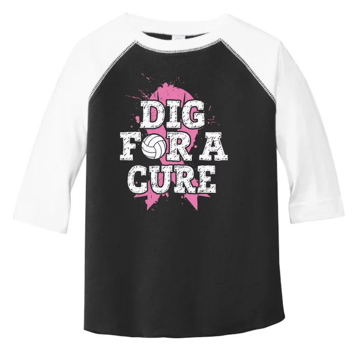 Dig For Cure Volleyball Breast Cancer Awareness Support Toddler Fine Jersey T-Shirt