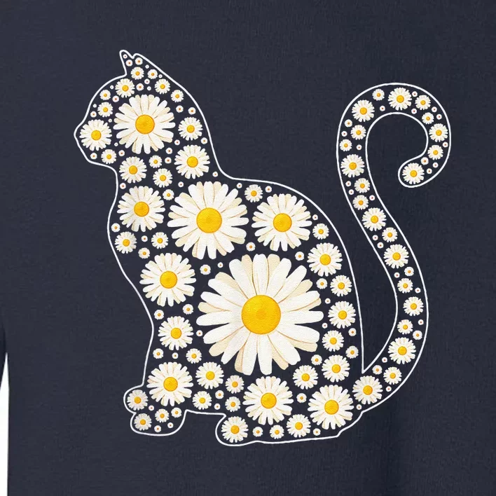 Daisy Flower Cat Mothers Day Daisy Flowers Lover Cat Mom Toddler Sweatshirt