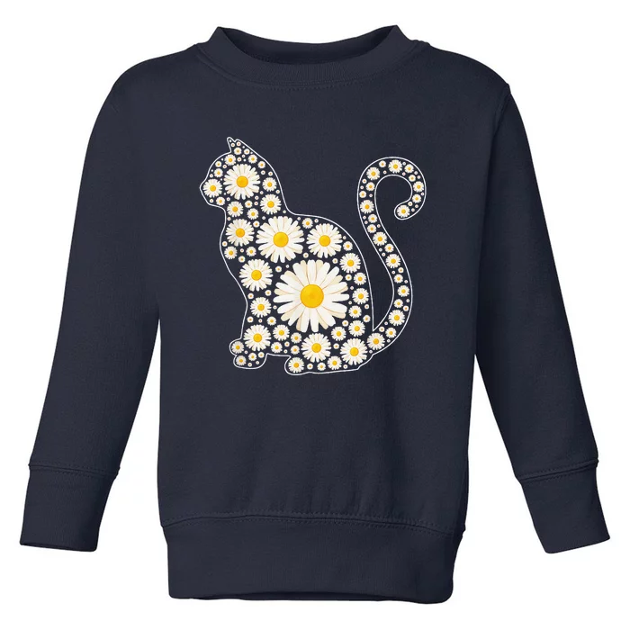 Daisy Flower Cat Mothers Day Daisy Flowers Lover Cat Mom Toddler Sweatshirt