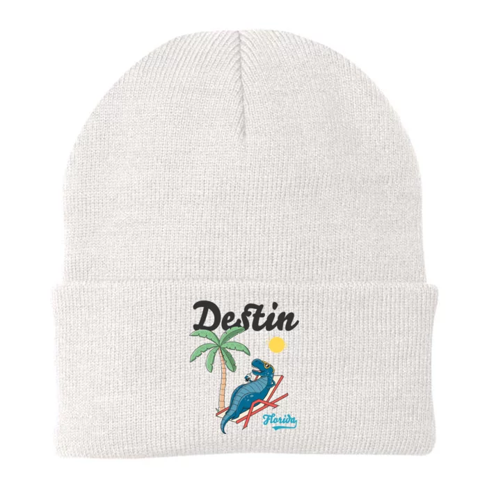 Destin Florida Cool Gift Beach Dinosaur Tgiftrex Family Vacation Gift Knit Cap Winter Beanie