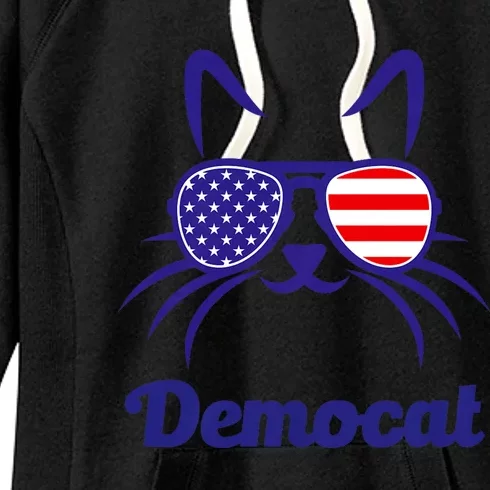 Democat Funny Cat Ladies For Kamala Harris Democrat Lady Women's Fleece Hoodie