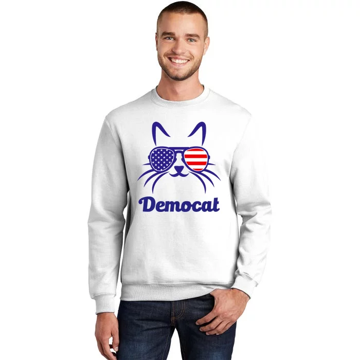 Democat Funny Cat Ladies For Kamala Harris Democrat Lady Sweatshirt