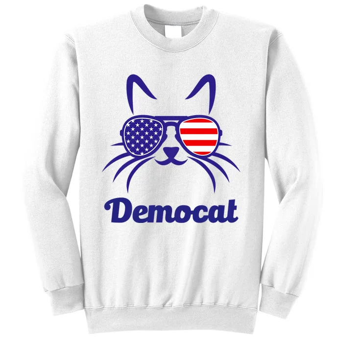 Democat Funny Cat Ladies For Kamala Harris Democrat Lady Sweatshirt