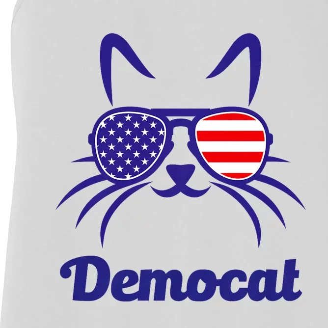 Democat Funny Cat Ladies For Kamala Harris Democrat Lady Women's Racerback Tank