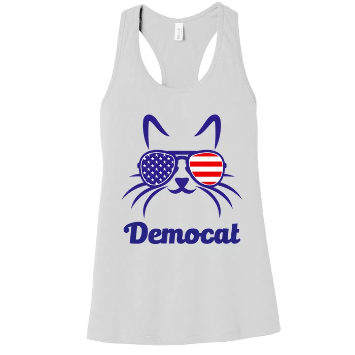 Democat Funny Cat Ladies For Kamala Harris Democrat Lady Women's Racerback Tank