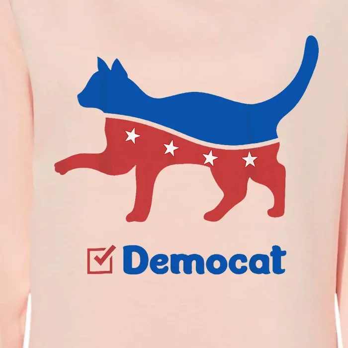 Democat Funny Cat Ladies For Kamala Womens California Wash Sweatshirt