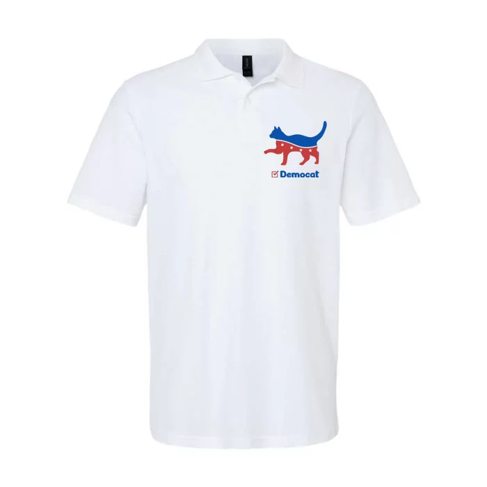 Democat Funny Cat Ladies For Kamala Softstyle Adult Sport Polo