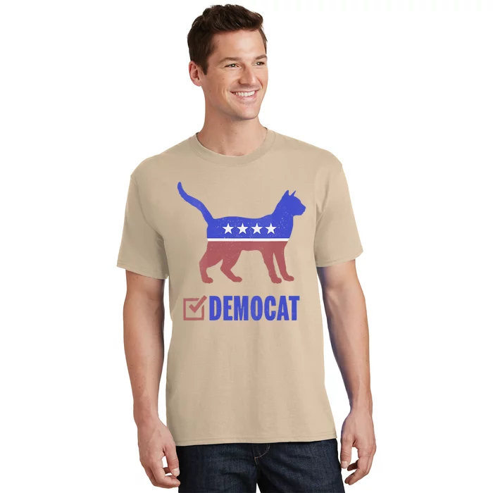 Democat Funny Cat Ladies For Kamala Yes We Kam T-Shirt