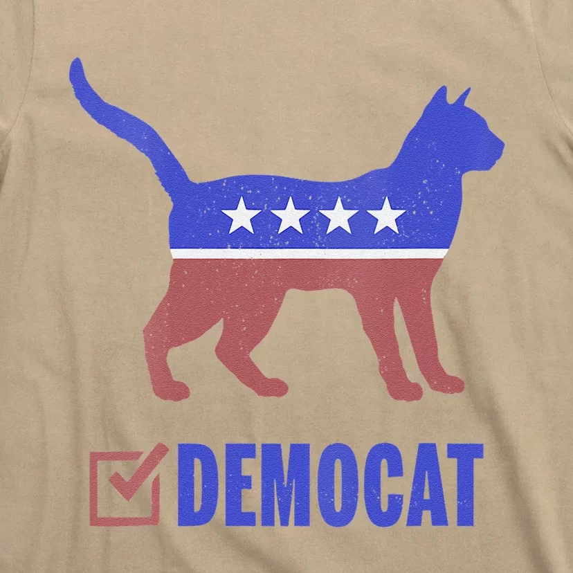 Democat Funny Cat Ladies For Kamala Yes We Kam T-Shirt