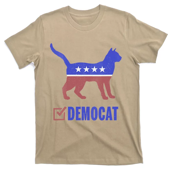 Democat Funny Cat Ladies For Kamala Yes We Kam T-Shirt