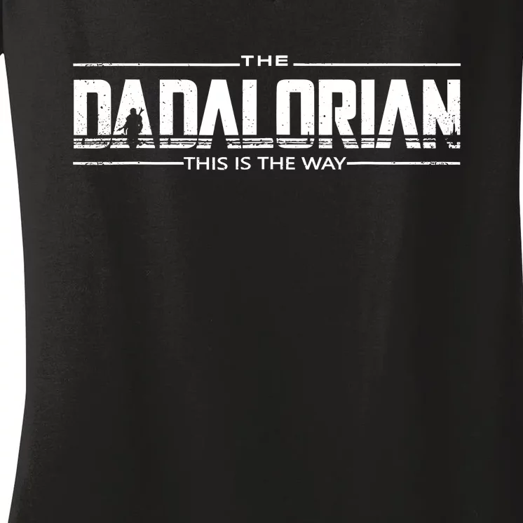 Dadalorian Fathers Day Dad Gift Idea Women's V-Neck T-Shirt