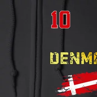 Denmark Flag Danish Pride Lovers Full Zip Hoodie