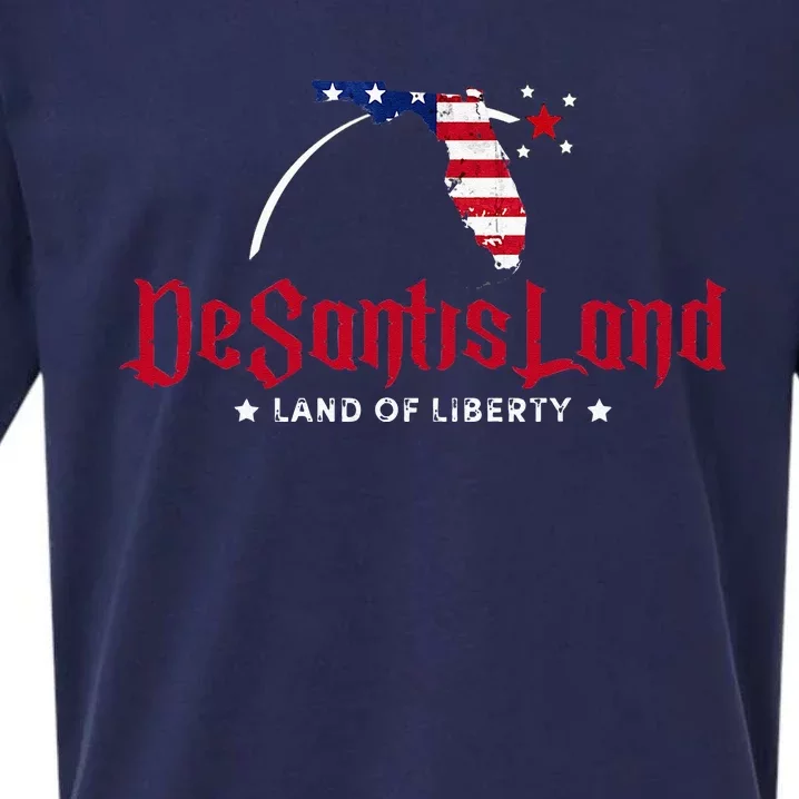 DeSantisLand Florida DeSantis Land Of Liberty DeSantisLand Sueded Cloud Jersey T-Shirt