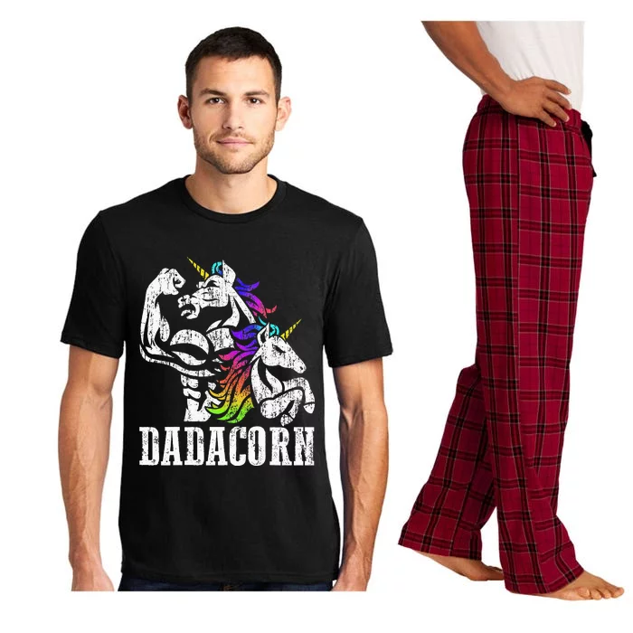 Dadacorn Fathers Day Gift For Dad Of Unicorn Daughter Pajama Set