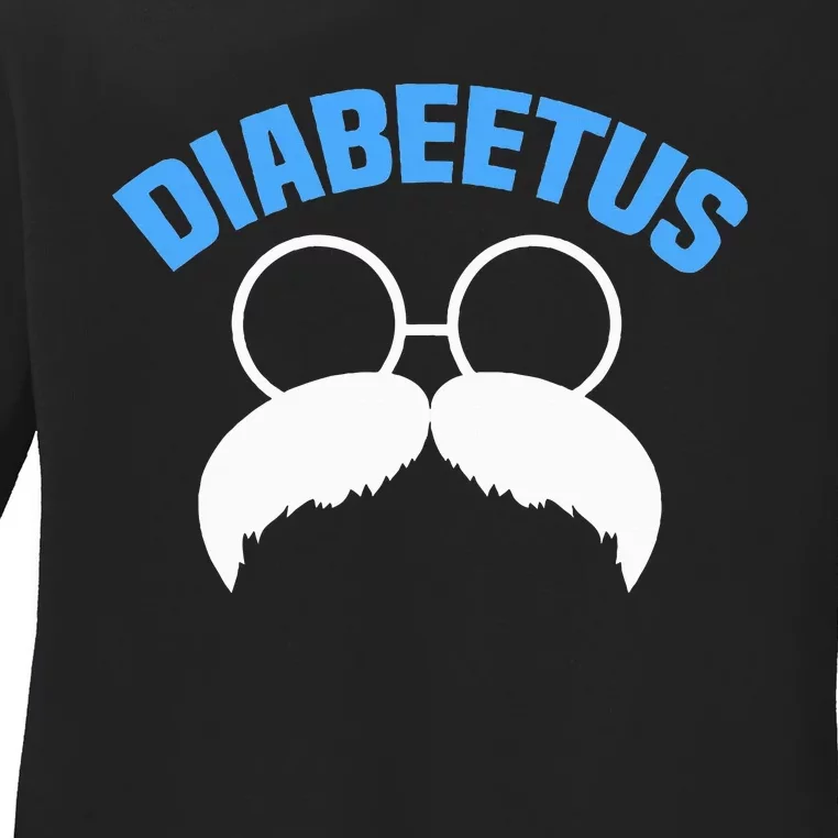 Diabeetus Funny Diabetes Awareness Diabetic Beard Ladies Long Sleeve Shirt