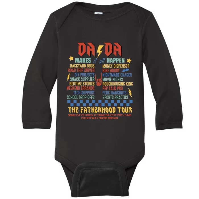 Dada Funny Dad Daddy FatherS Day Baby Long Sleeve Bodysuit