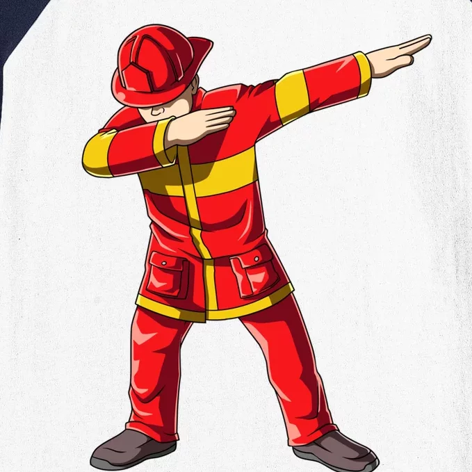 Dabbing Firefighter Dab Junior Firefighters Funny Fire Gift Baseball Sleeve Shirt