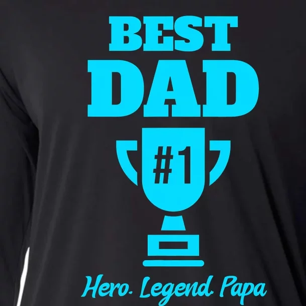 Dad Fathers Day 1 Dad 1 Dad Cooling Performance Long Sleeve Crew