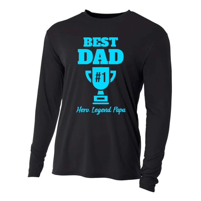 Dad Fathers Day 1 Dad 1 Dad Cooling Performance Long Sleeve Crew