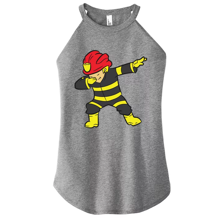 Dabbing Firefighter Dabbing Fire Fire Dab Gift Women’s Perfect Tri Rocker Tank