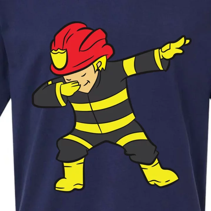 Dabbing Firefighter Dabbing Fire Fire Dab Gift Sueded Cloud Jersey T-Shirt