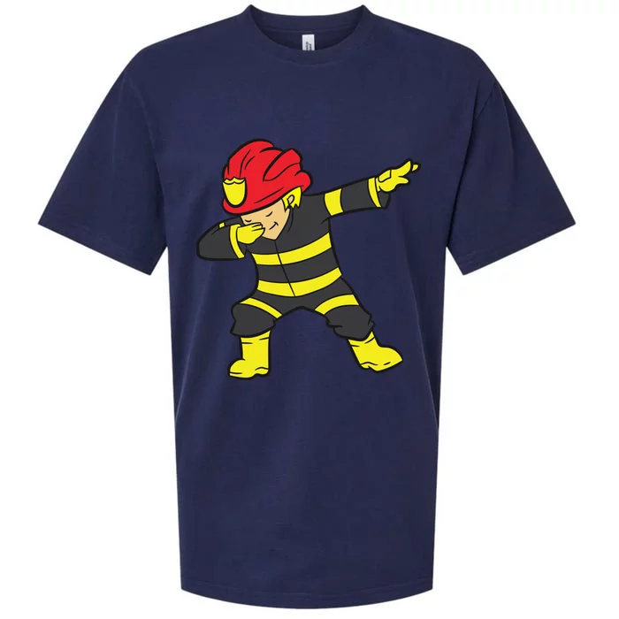 Dabbing Firefighter Dabbing Fire Fire Dab Gift Sueded Cloud Jersey T-Shirt