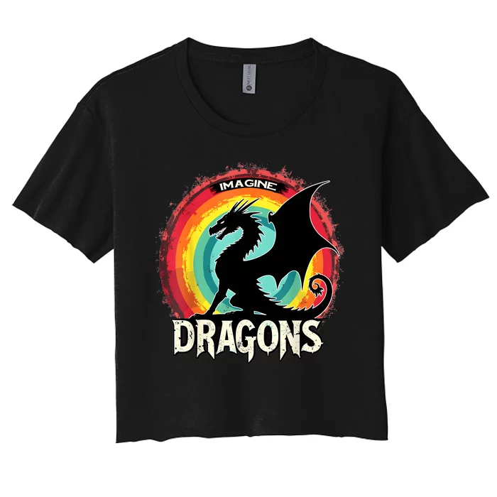 Dragons Fantasy Dragon Magical And Funny Dragon Lover Gifts Women's Crop Top Tee