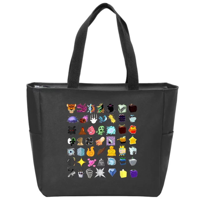 Devil Fruit Devils Fruit Of Blox Fruit Zip Tote Bag