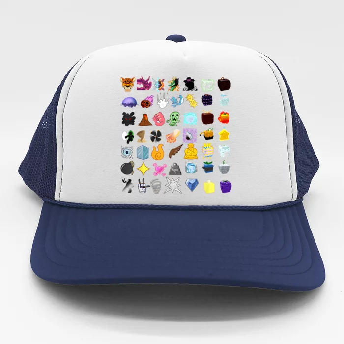 Devil Fruit Devils Fruit Of Blox Fruit Trucker Hat