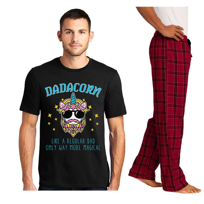 Dadacorn Fathers Day Funny Daddy Beard Graphic Dad Unicorn Pajama Set